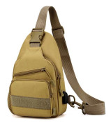Liten bröstväska för män, resor, sport, dragkedja, axelrem, ryggsäck, cross body, bärbar med USB-port, khaki