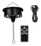 /NN/Roterande Diskokula Motorlampa med Fjärrkontroll, 18 LED för 12 16 20 24 tum Spegelkula Rotator (Kula ingår ej) Svart