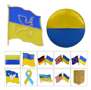 Ukraine Flag Lapel Pin Metal Badges Symbol National Rejuvenation In Ukraine Brooch Alloy Pins Cowboy Clothes Bag Pin Accessories