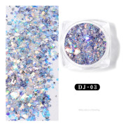 Glitter nageldekoration-femuddig stjärna och oregelbundna paljetter nail art DJ03
