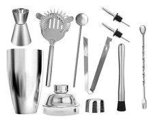 Cocktail Shaker Set 9 Delar Rostfritt Stål Cocktail Shaker Bartenderverktyg 750ml