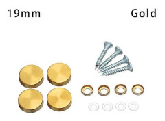 Rostfria Spegelfästen Spegelfästningsspikar Skruvar Dekorativa Hattdekoration Skruvskydd-Perfet gold 19mm