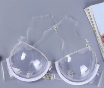 Sexiga Kvinnor 34 Kupa Transparent Genomskinlig Push Up BH Ultratunn Rem Osynliga BH Underkläder