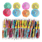 144-pack Cocktailparasoll för Luau - Tropiska Hawaiianska Tiki-festdekorationer
