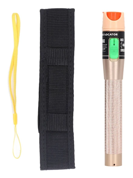 Fiberoptisk visuell fel lokaliserare, guld, halkfritt handtag, aluminiumlegering, dammtät, 2,5 mm kontakt, 30 mW