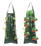 Blomsterörter Multi Fickor Odling Krukor Vertikal Plantering Trädgårdsartiklar Halm Planter Hängande Växtväska (Fww) 10 pockets
