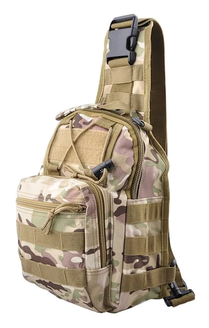 Taktisk Ryggsäck, Vattentät Militär Crossbody Molle Sling Axelremsryggsäck Bröstväska för Utomhusbruk och Vardagsbruk