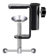 2st Justerbar 0-50mm Arm Skrivbordsklämma Bordslampa Klämhållare Metallstativ - Svart (hs)