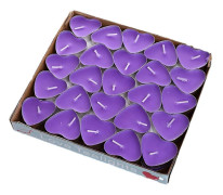 karymi Alla hjärtans dag-dekoration - 50 st tobaksfria flytande värmeljus, mini votivljus för bröllopsfest, hjärtformade ljus, Alla hjärtans dag-present [HK] Purple valentines day