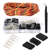 3-stifts Jr Servo-kontakt, 270 st Servo-kontakt Servo-kabelkontakt Hane Hon-kit + 5 m Servo-kabel för Futaba Style Servo C