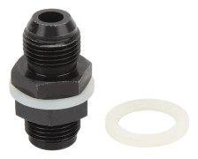 AN8 Svart Anodiserad 6061-T6 Aluminium Bränslecell Skottgenomföring med PTFE-bricka för de flesta vätskor