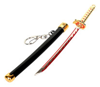 Demon Slayer Svärd Mini Katana Nyckelringar Anime Figur Tanjiro För Män Kimetsu No Yaiba Zenitsu Nyckelkedja Cosplay Hänge