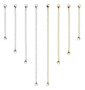 8 st Rostfritt Stål Halsband Förlängare Armband Förlängare Förlängningskedja Set 4 Olika Längder: 15 cm 10 cm 7,5 cm 5 cm