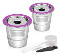 Joefnel Rostfritt Stål Kaffe Kapsel Kopp Återanvändbar K Cup för Keurig 2.0/1.0 Mini Plus Kaffefilter(2Pack)