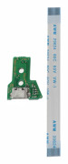 Micro USB Laddningsport Uttag Kretskort 12 Pin Flex Platt Kabel för JDS-055 Kontroller
