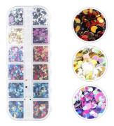 Rouge Set Glitter Flakes Nagelkonst Flakes Nageldekorationer Set Nageltillbehör