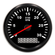 85mm 3.35 Tum Varvräknare 3000RPM IP67 Vattentät LCD Timräknare Röd Bakgrundsbelysning för Bil Lastbil Båt