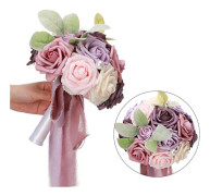 Brudbrudgumme Bröllopsbukett Artificiell Naturlig Falsk Bukett Mariage Bukett Brudtärna Bröllopstillbehör light purple
