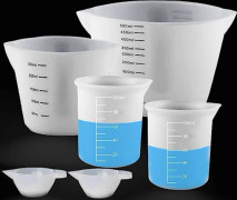 Silikonmätkoppar, 500 ml och 250 ml stora återanvändbara hartsmätkoppar, 6 för epoxiharts, gjutformar, gör-det-själv, kök, etc.