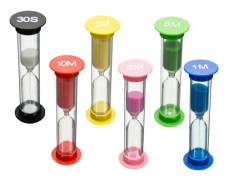Set om 6 Sand Timer Plast Timglas Timer Färgglada Sandglas Timglas litet