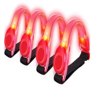 4-pack LED-armband med reflex - för löpning och jogging Red