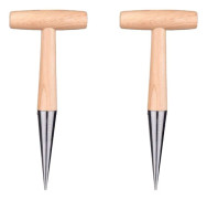 2 ST Hand Dibber Trädgårdsredskap med trähandtag, Dibbler Bulb