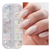 12 Lattice Aurora Paljettnaglar Nagelkonst Deco Nagelkonst Design Manikyr