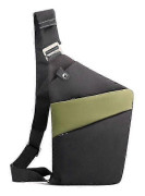 NY Slim Carry, The Slim Carry Sling Bag Stöldskydd Crossbody Väska För Resor black green left shoulder
