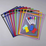 10-pack 25,5*35,5 filset hängs med 10 st kostymer för förvaring av transparenta PET kemtvättspåsar.