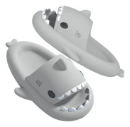 WJ Roliga Hajsandaler för Bad Dusch Halkfria Utomhus Par Sommarsandaler för Män Kvinnor 2-GRAY 24.5~26.0 cm