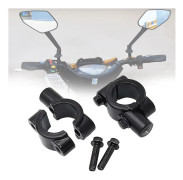 Par Universal 8mm Fäste Hållare Montering för 22mm Styre Backspegel Motorcyklar Scooter Svart