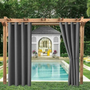 Utomhusgardiner Trädgård Patio Gazebo Mörkläggningsgardin Vindtät UV-skydd Mögelbeständig, Termiskt isolerade gardiner med öljett, L 120cm x H