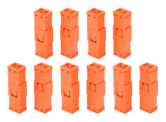 10 st trådkontakter OJ‑616 Dubbla orange hane hona LED US-kontakt kopplingsplint för ljus