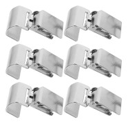 6 st Mattvisning Rostfritt Stål Klämmor Mattklämmor Kraftiga Hängklämmor Matthållare Gobelänghållare för Butik (LGL) Silver 7.50X4.80X3.80CM