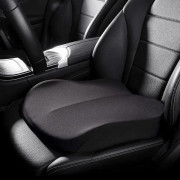 Sittdyna för vuxna - Portabel 10 cm högre för bilkörning, Memory Foam bil/kontor/hem sittdyna med halkfri bas (Sva Black