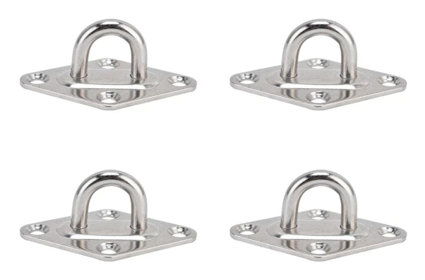 4-pack Rostbeständiga 304 Rostfria Ögonplattor för Fixering av Rep och Stålvajrar
