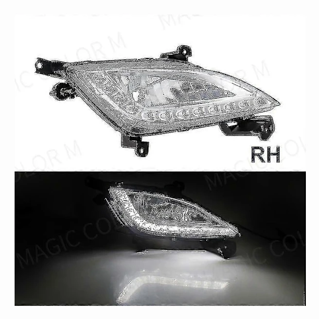 för Hyundai Elantra Gt I30 2012 2013 2014 2015 2016 Drl Dimljusskydd Varselljus Bil Främre Stötfångare Dimljusmontering 12v-WELLNGS One RH