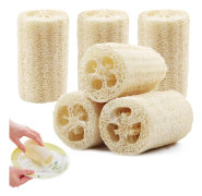 Naturlig diskborste av luffa, rengöringssvamp av luffa, badluffa för ryggrengöring för duschskrubbning/köksrengöring