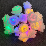 LED-strålkastare Imitation Rose String Light Bröllop String Light Festival Dekoration LjusFärgglad