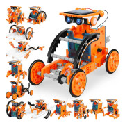 13-i-1 solenergirobotleksaker, gör-det-själv pedagogiska leksaker vetenskapssatser för barn, bygg experiment robotikset födelsedagspresenter för pojkar flickor Orange