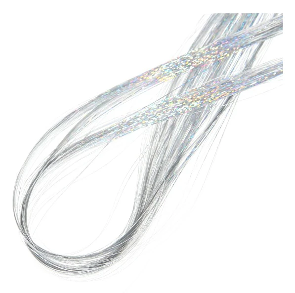 Tinsel Hair Synthetic Extensions Flareing Accessoarer Tinsel Shiny Glitter 92cm