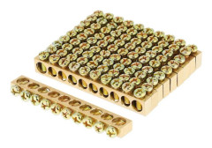 10st 10-håls elektrisk distributionskabel skruvterminal mässing jord neutral bar-Perfet