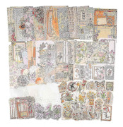 200 Bitar Vintage Ephemera Bundle Junk Journal Kit Scrapbook Material Papper Klistermärke Materialpaket