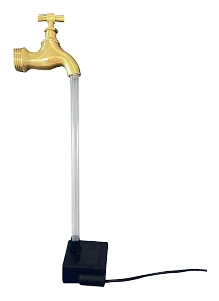 Pipig vattenkanna, osynlig kran med pump, flytande kran, flytande kran, DIY trädgårdskonstdekor, trädgård, gård, heminredning (FMY) Gold