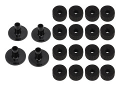 2Set Cymbal Filt Ärm Plast Cymbaler Ersättningstillbehör för Trumset Slagverksinstrument Svart