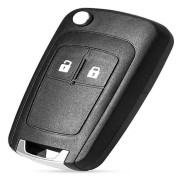 2-knapps fjärrkontroll bilnyckelskal ersättningsbricka kompatibel med Vauxhall Opel Astra Insignia Vectra Zafira Meriva Mokka nyckelskal (med blad 2 knappar (1 st)