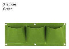 Multi-Pocket Vägghängande Planteringspåse Vertikal Flower Grow Pouch Planter Trädgård Green 3-pocket