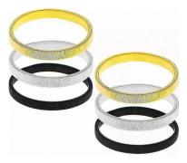 6 Halkfria Ärmhållare, Elastiska Metallarmband för Män och Kvinnor, Justerbara Armband för Klädhantering [HK]