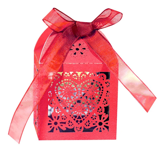 Skärbox 100 Stycken Bröllopsbil Alla Hjärtans Dag Presentförpackning Bröllopsbankett Presentförpackning Ihålig Godisask Bröllopsbrud Alla Hjärtans Dag Chokladask Fyrkantig Ask Pearly red