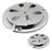 2 st Runda Ventilationsgaller, 125 mm Runda Ventilationsgaller i Rostfritt Stål, Avgasgaller med Justerbara Luckor